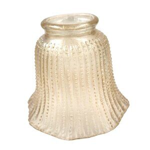 Vintage Iridescent Beaded Ribbed Glass Lamp Shade Sconce Chandelier 4.5 Inch
